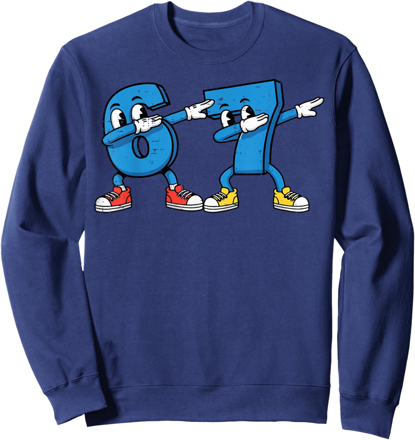 6 7 Meme Dab Numbers Funny 67 Gen Alpha Kids Boys Youth Sweatshirt - Sweatshirt | Navy