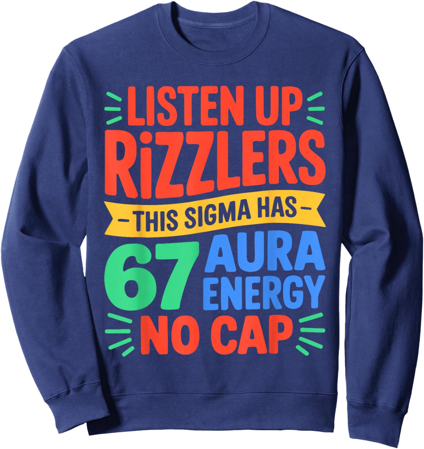 67 Meme Trendy Funny Six Seven Gen Alpha Z Boys Teens Kids Sweatshirt - Sweatshirt | Navy