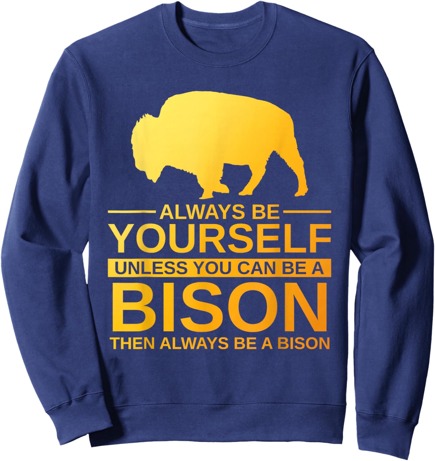 Cool Bison Design Women Buffalo Animal Lovers Bison Sweatshirt - Sweatshirt | Navy