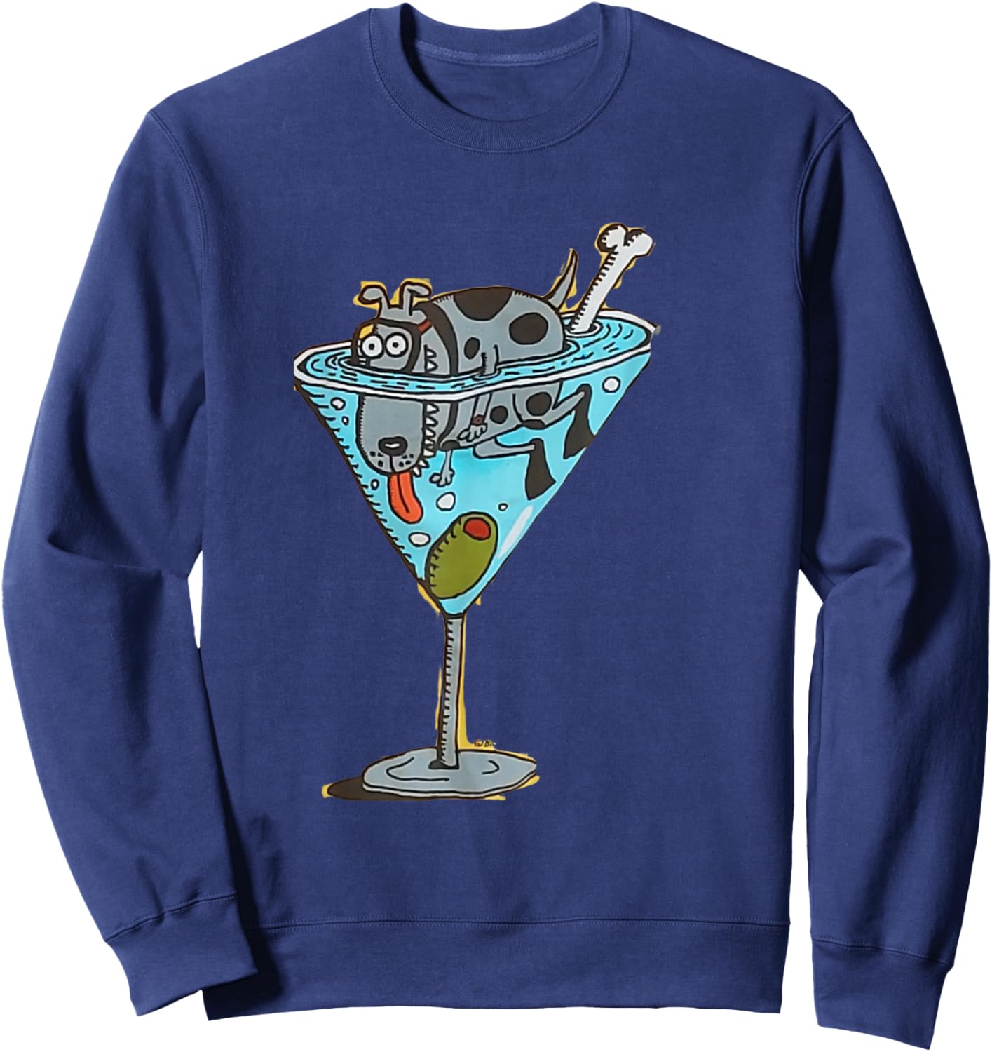 Funny Dog Cartoon Humor, Dog mom, Dog dad, Dog Lover Sweatshirt - Sweatshirt | Navy
