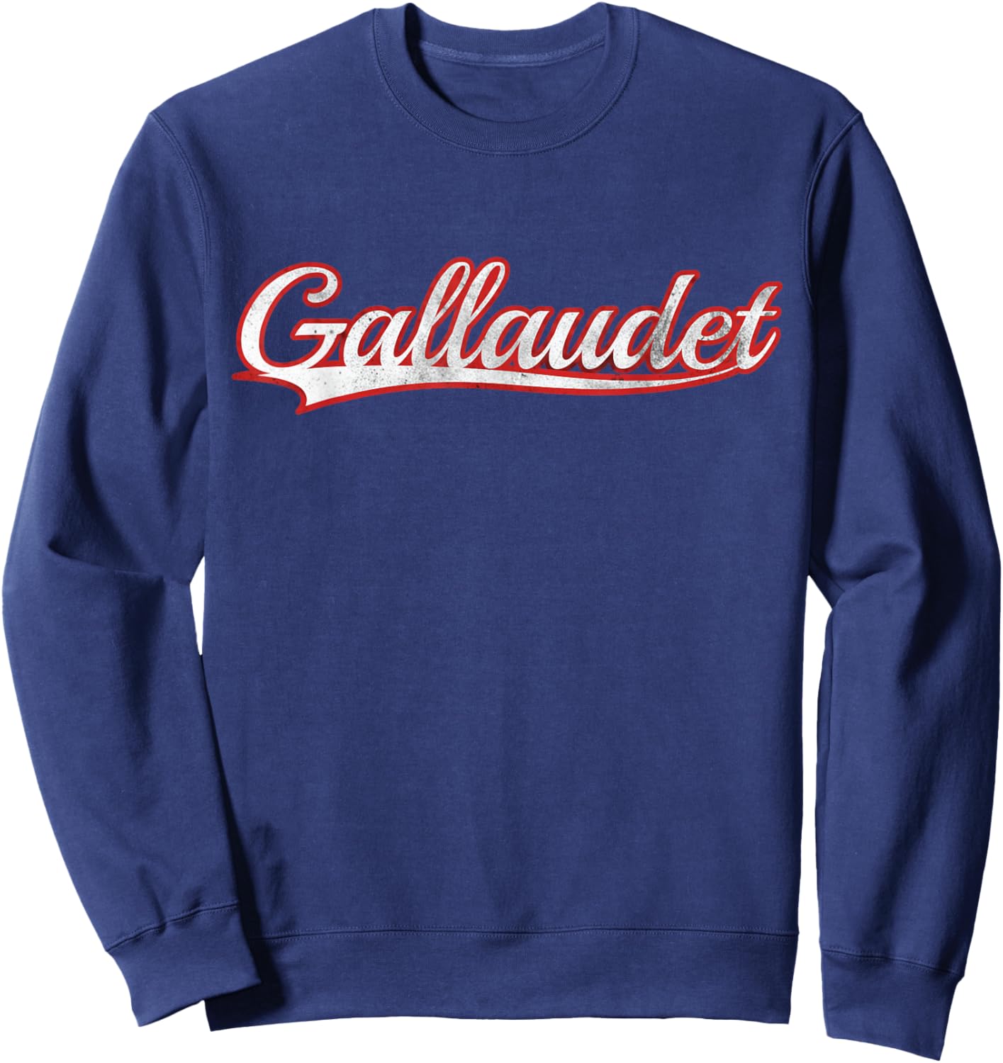Gallaudet Deaf Culture American Sign Vintage Varsity Sweatshirt - Sweatshirt | Navy