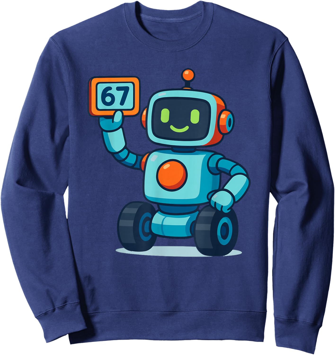 Cartoon Robot 67 Meme Sweatshirt - Sweatshirt | Navy
