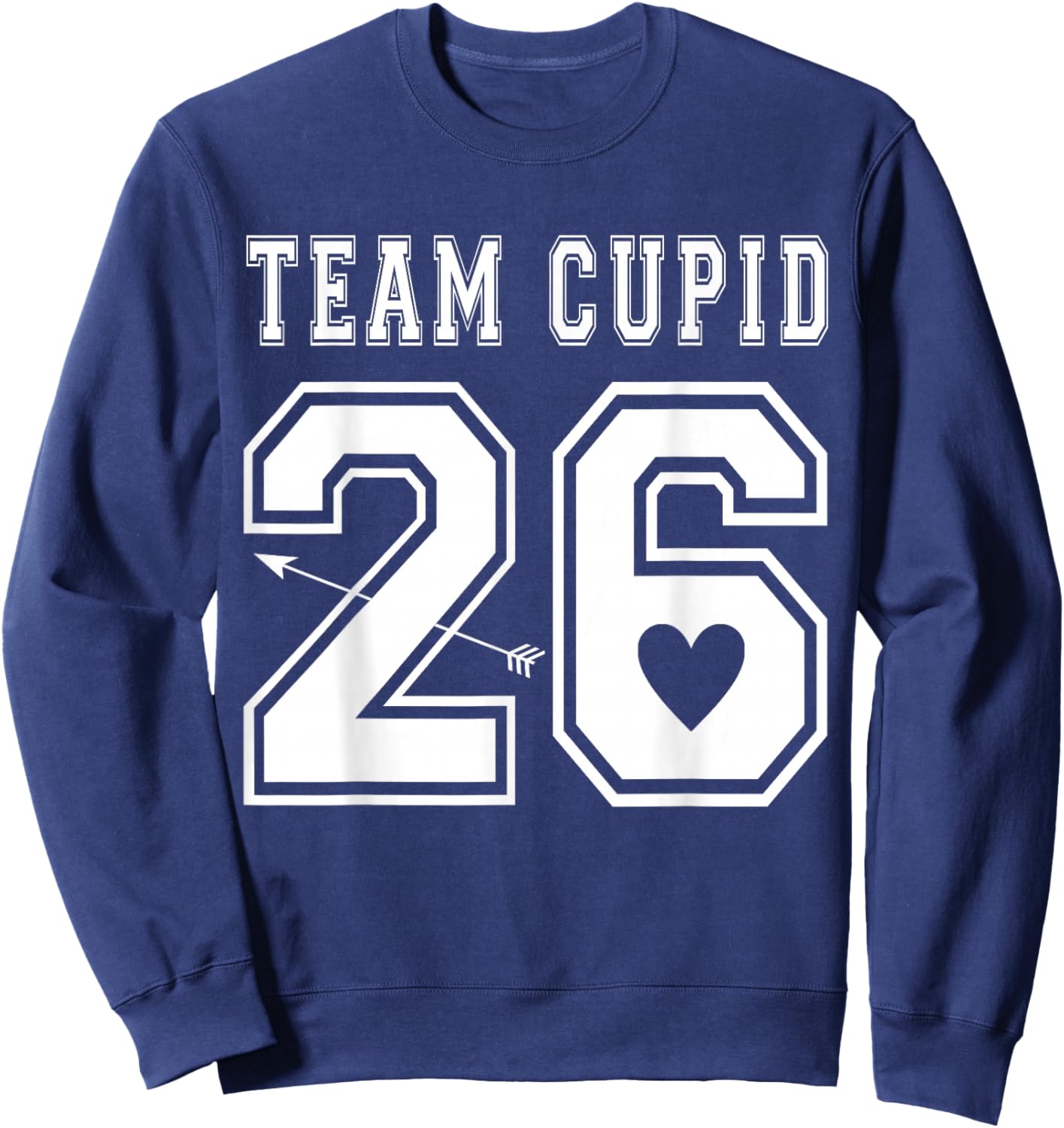 2026 Team Cupid Valentines Day Sports Jersey Style Sweatshirt - Sweatshirt | Navy