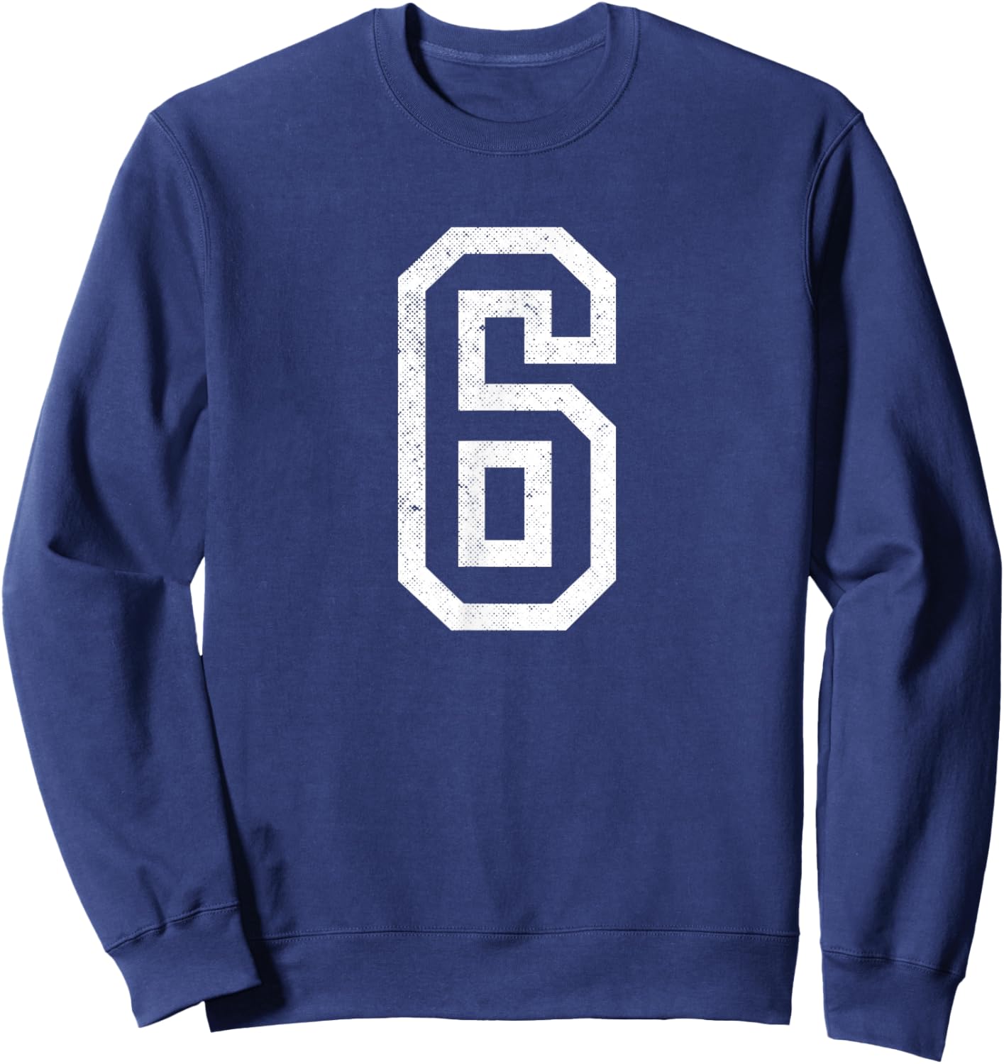 Number 6 Six Funny Trendy Gen Alpha Meme Slang Boys Girls Sweatshirt - Sweatshirt | Navy