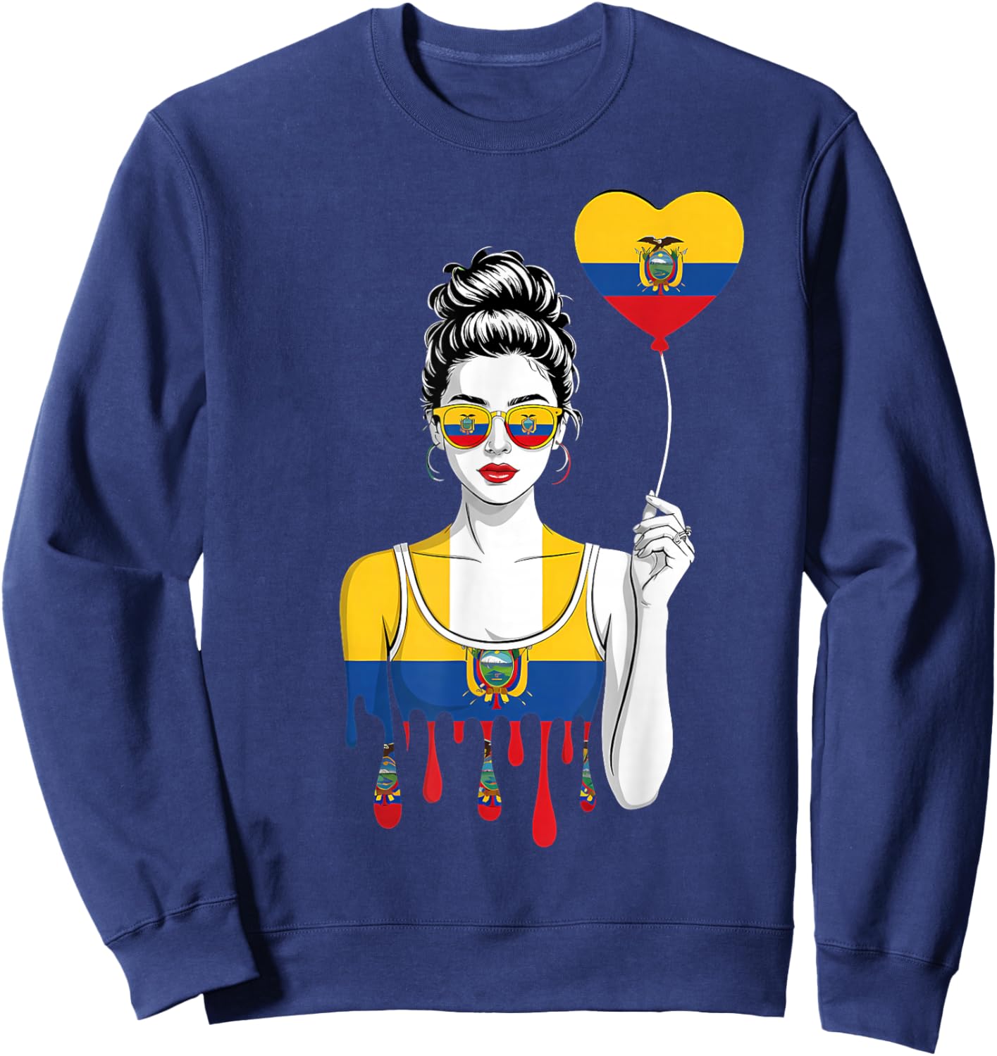 Ecuador Roots Ecuadorian Flag Sweatshirt - Sweatshirt | Navy