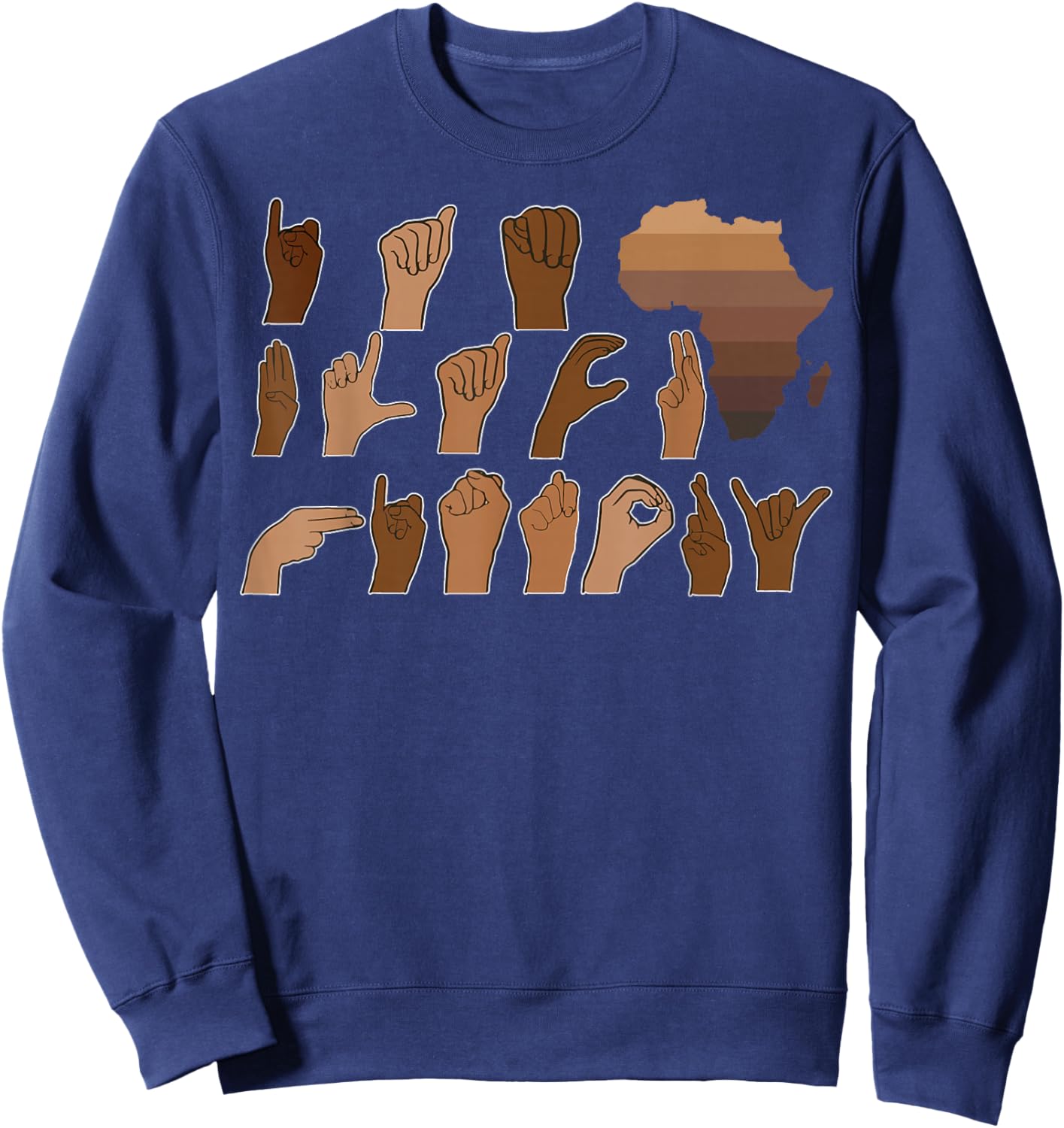I Am Black History Month Sign Language ASL African Men Women Sweatshirt - Sweatshirt | Navy