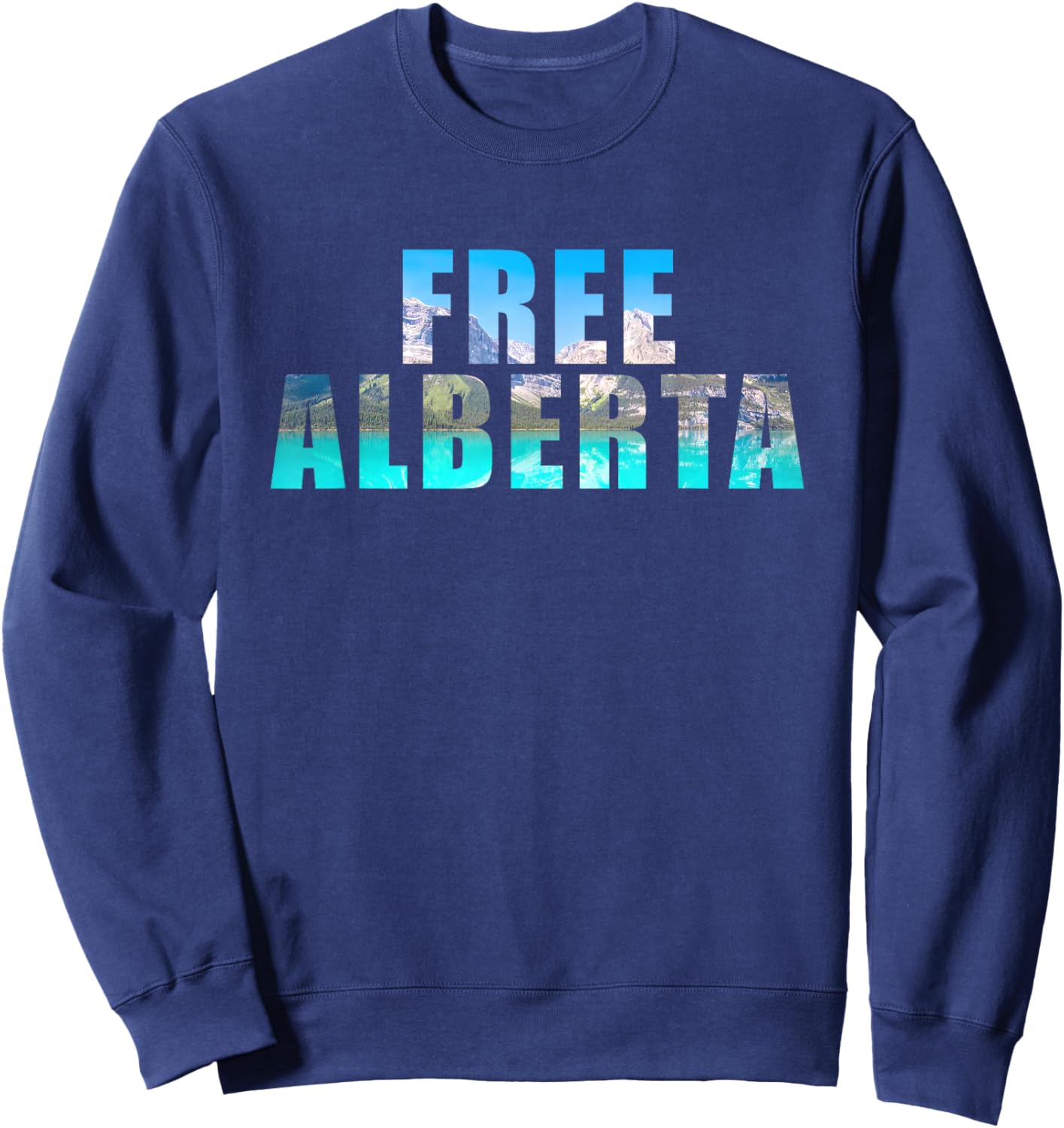 Free Alberta – Independence from Canada 2026 Lake (Black) Sweatshirt - Sweatshirt | Navy