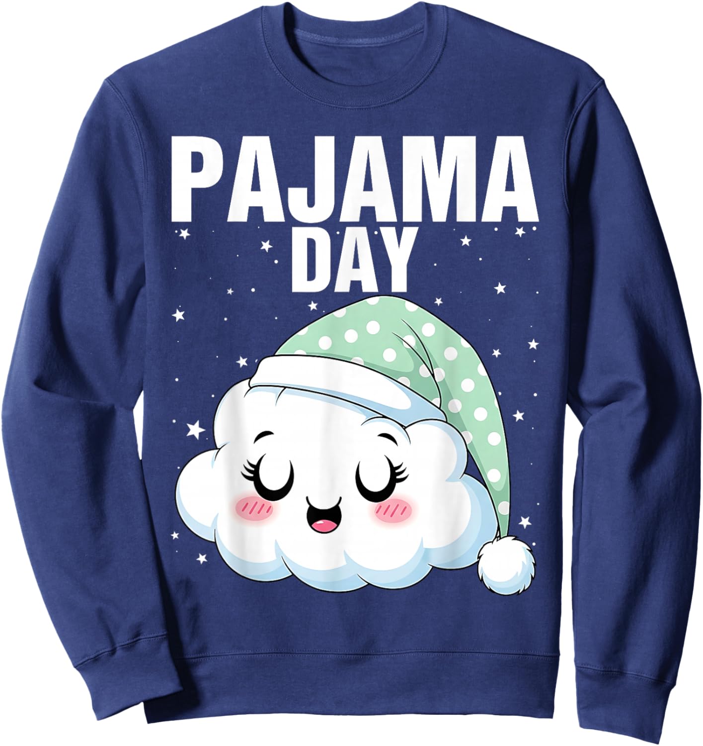 Pajama Day School Spirit Week Fun Cloud Teacher Student Cute Sweatshirt - Sweatshirt | Navy