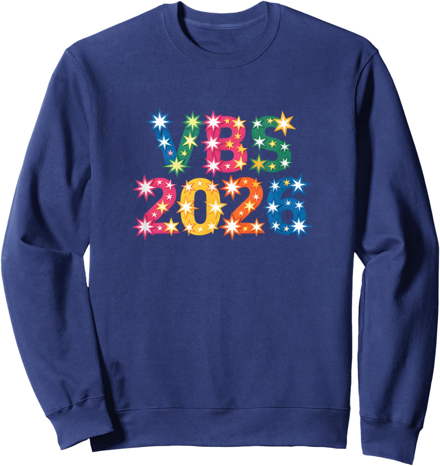 I Love VBS 2026 Vacation Bible School Lights and Stars Sweatshirt - Sweatshirt | Navy