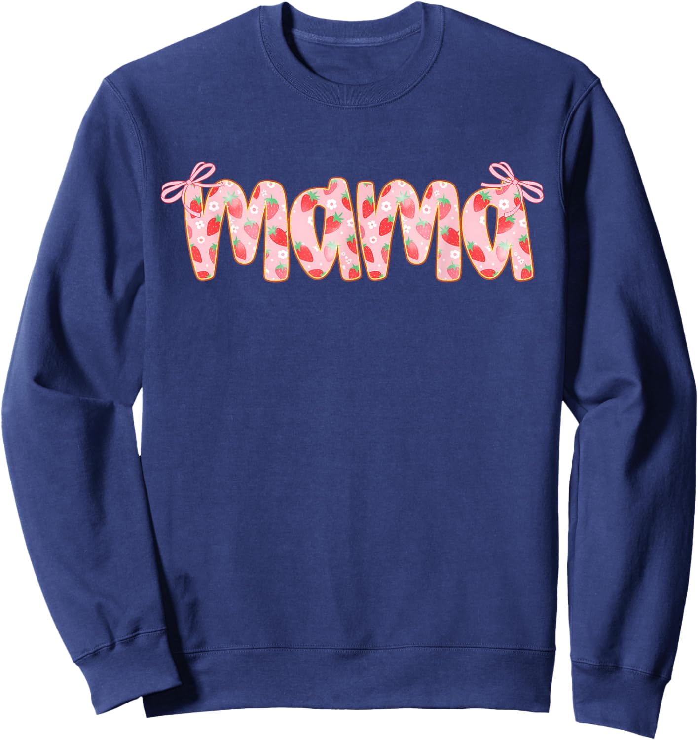 Mama of The Berry First Birthday of Girl Strawberry Mom Sweatshirt - Sweatshirt | Navy