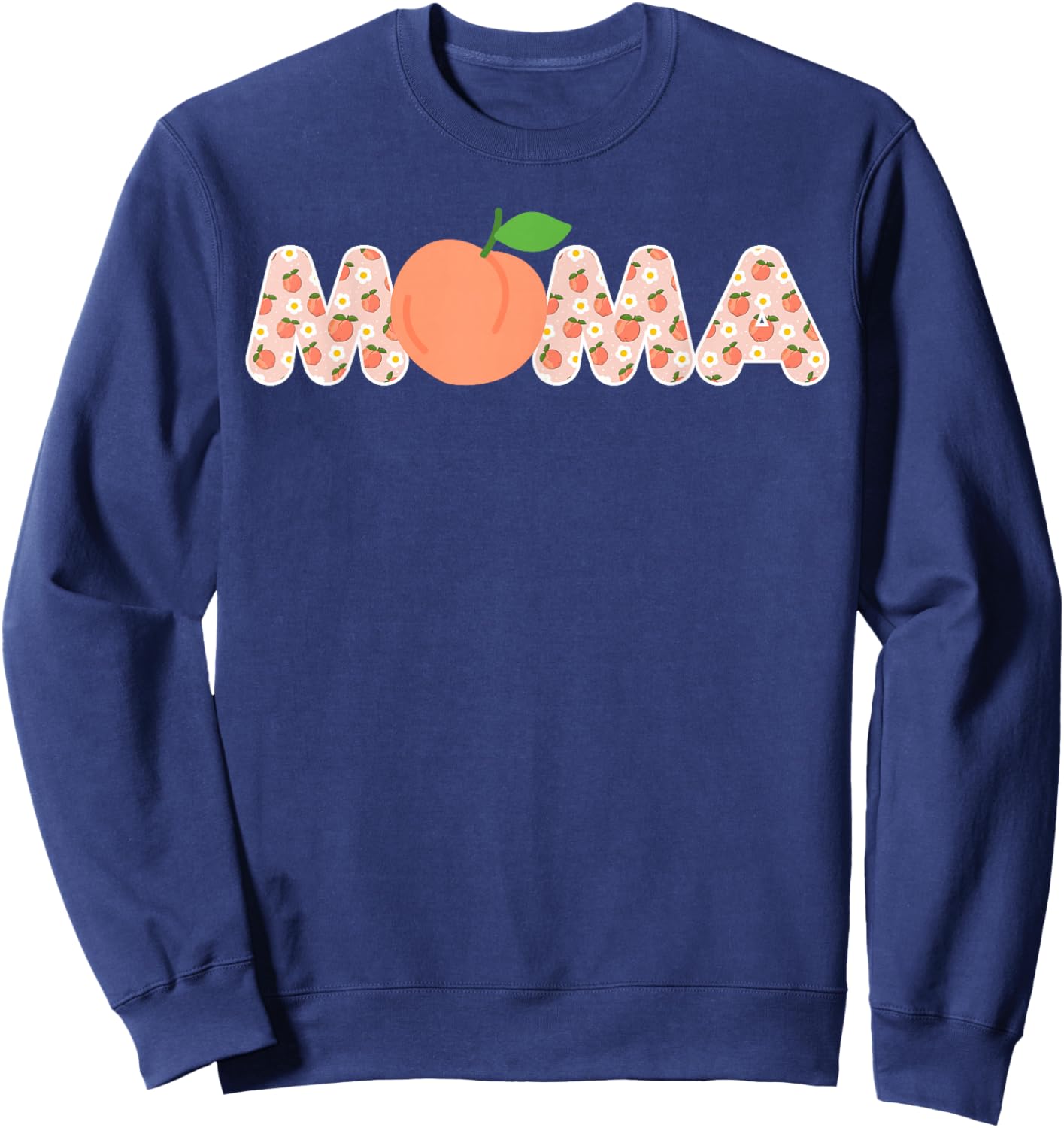 Mama of A Sweet Peach First Birthday Family Peach Party Sweatshirt - Sweatshirt | Navy