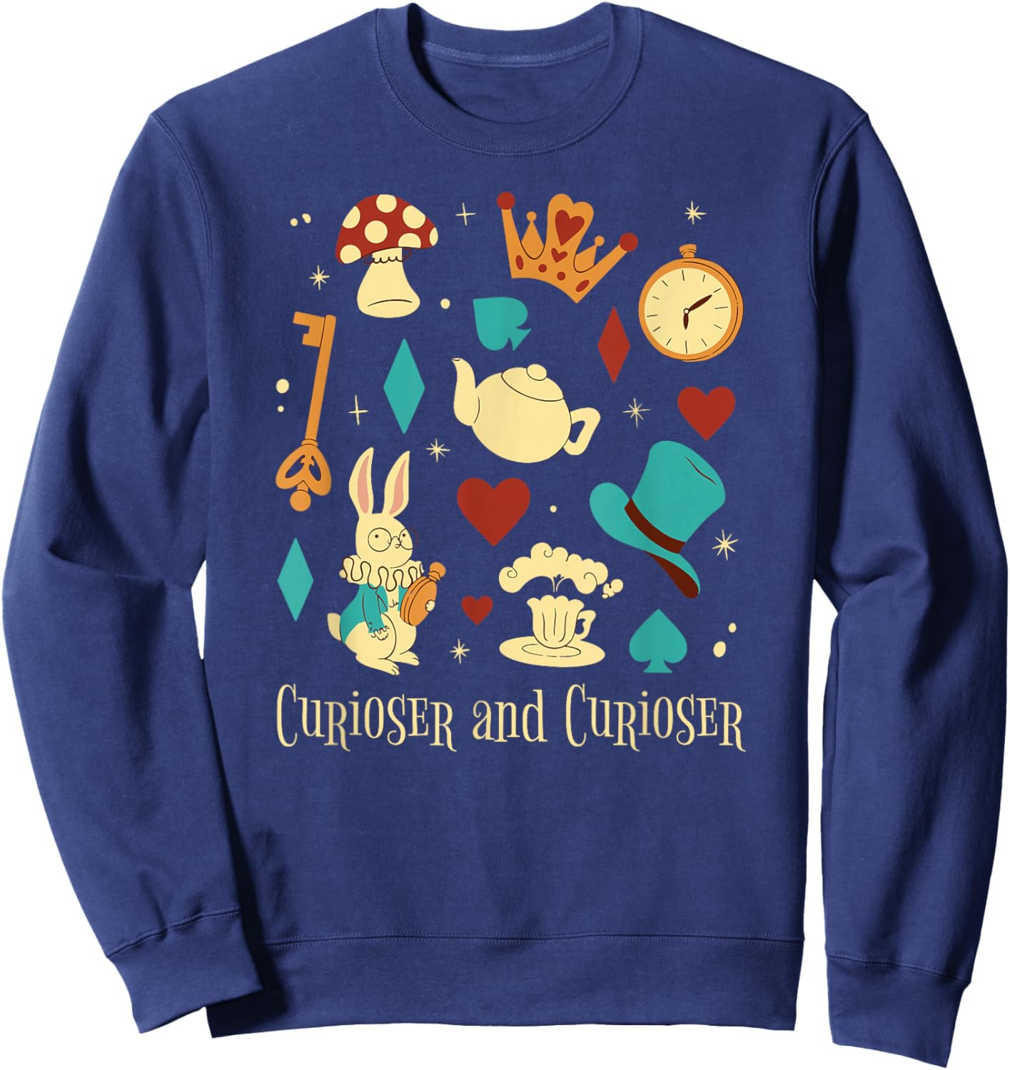 Curiouser and Curiouser Quote Alice Sweatshirt - Sweatshirt | Navy