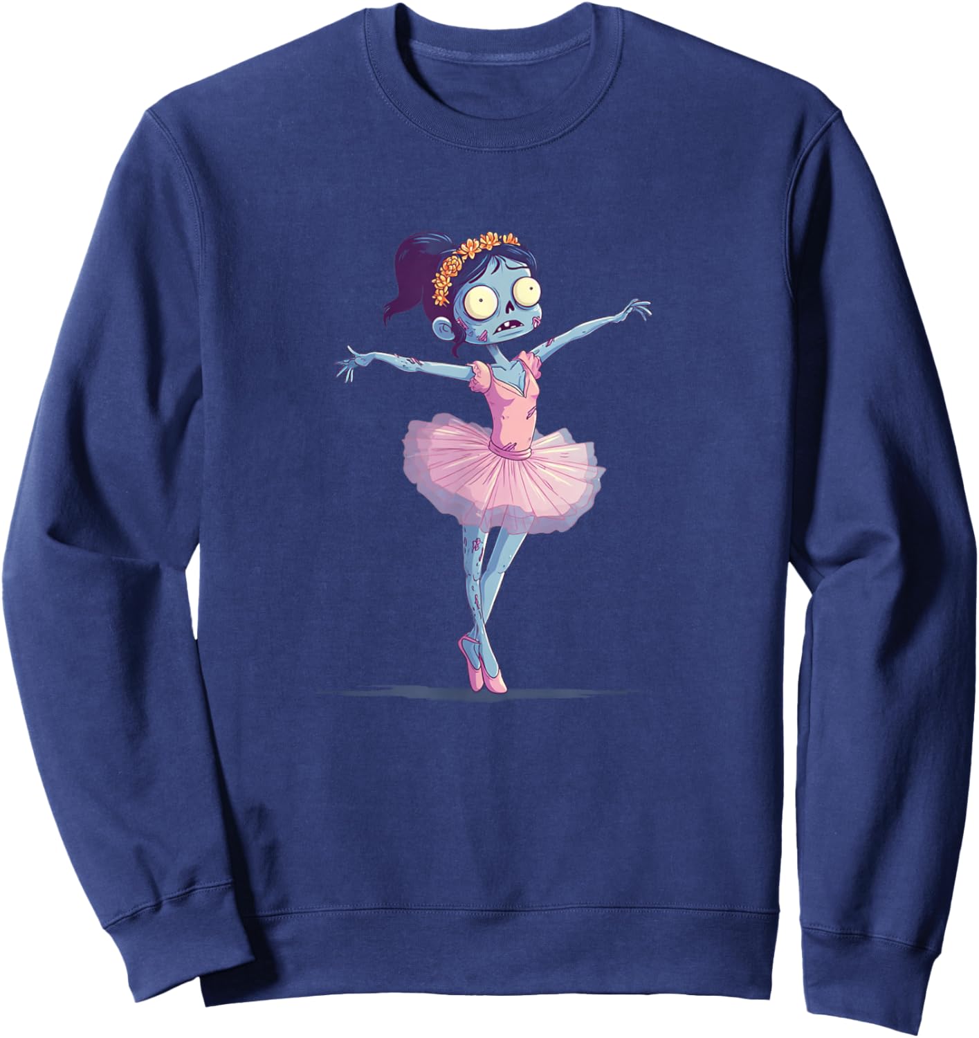 Awesome Dancing Zombie Costume for Halloween Ballerina Sweatshirt - Sweatshirt | Navy