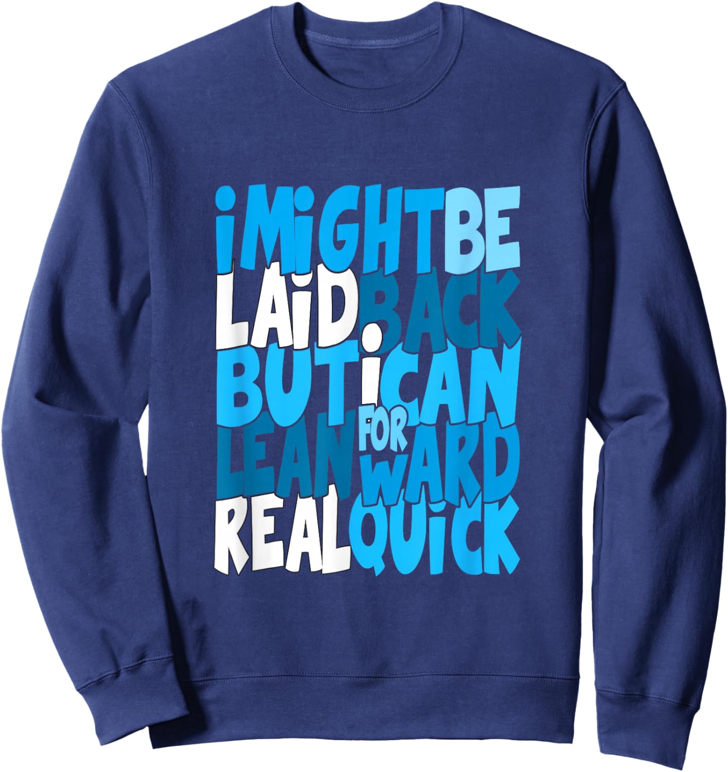 Blue Color Real Quick Blue Graphic Sweatshirt - Sweatshirt | Navy