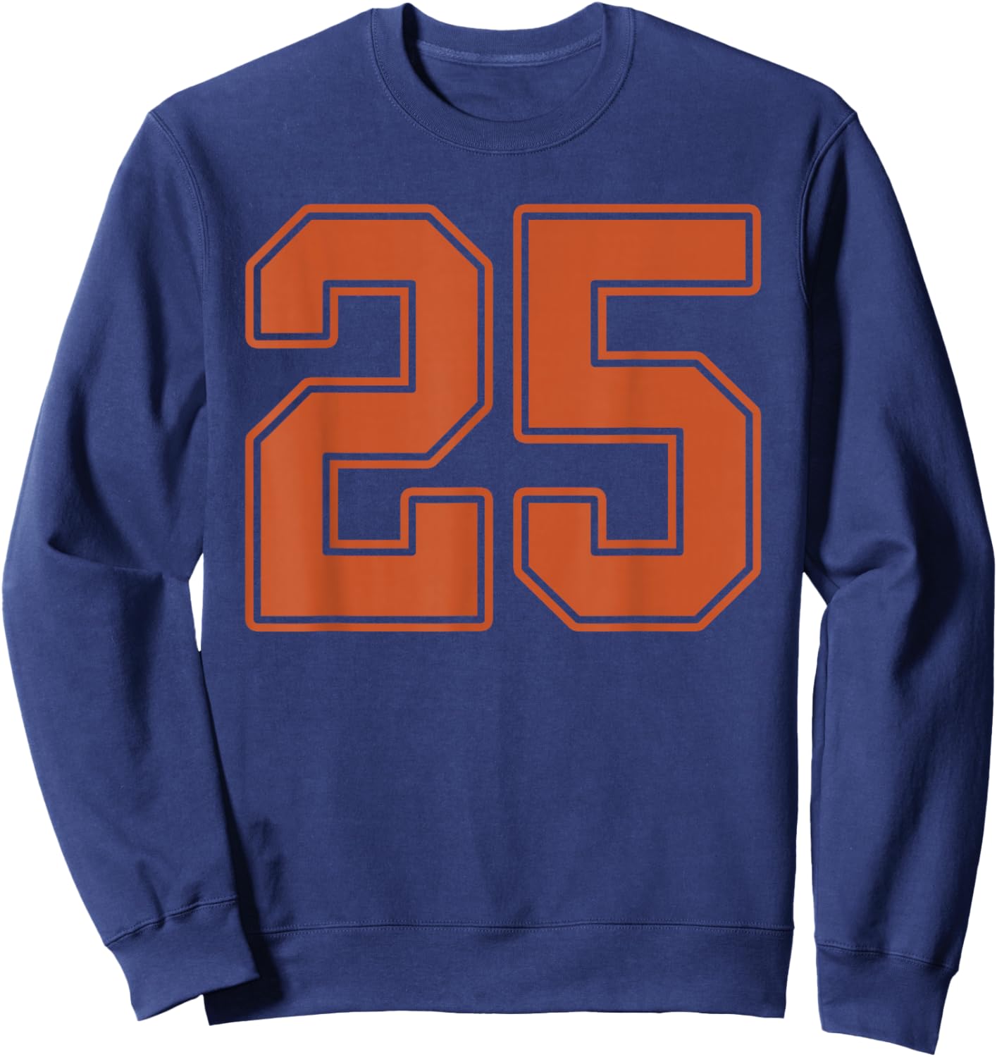 Burnt Orange Number 25 Jersey Player Uniform #25 Sweatshirt - Sweatshirt | Navy