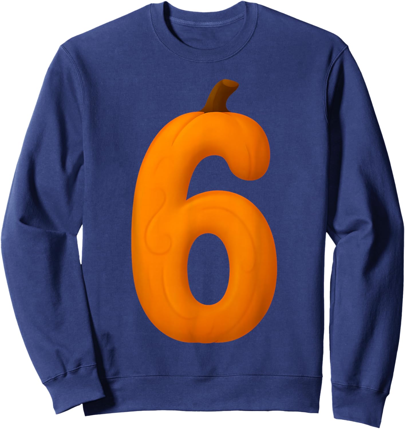 6 Number Six Seven Fall Pumpkin Halloween Funny Matching Sweatshirt - Sweatshirt | Navy