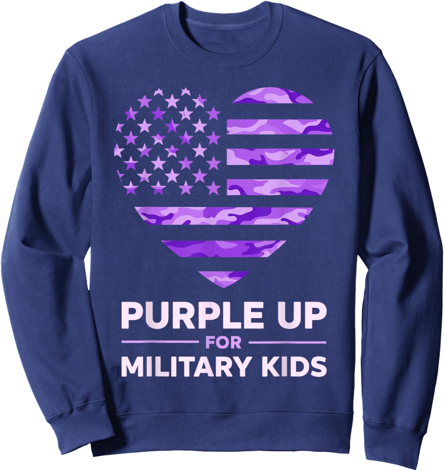 Purple Up for Military Kids Month of The Military Child Sweatshirt - Sweatshirt | Navy