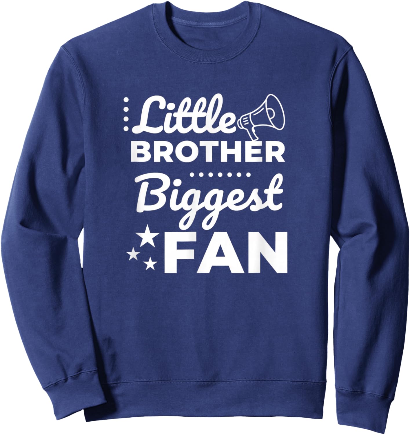 Little Brother Biggest Fan Kids Family Sports Supporter Sweatshirt - Sweatshirt | Navy