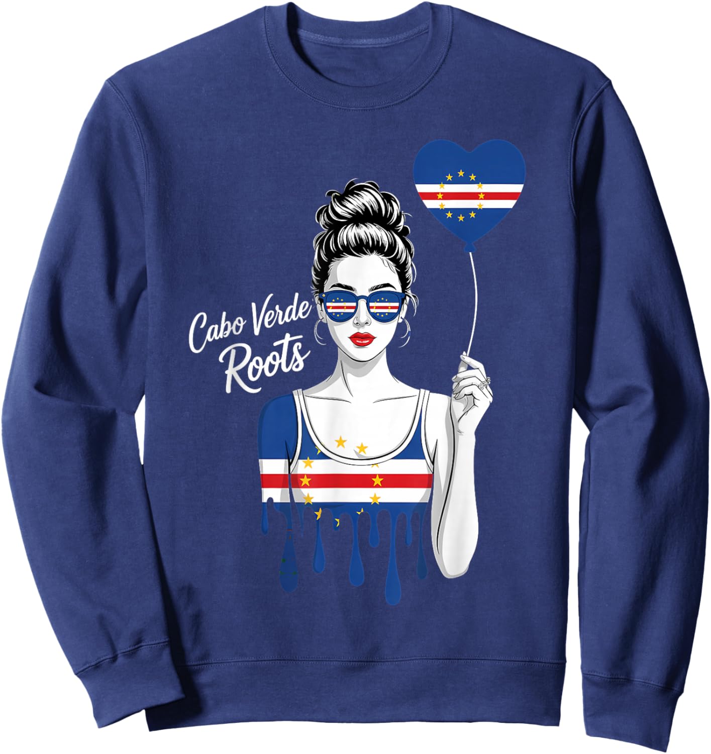 Cape Verde Flag Cape Verdean Roots Cabo Verde Sweatshirt - Sweatshirt | Navy