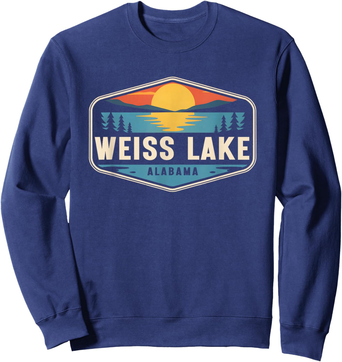 Weiss Lake Alabama Outdoors Vintage Sweatshirt - Sweatshirt | Navy