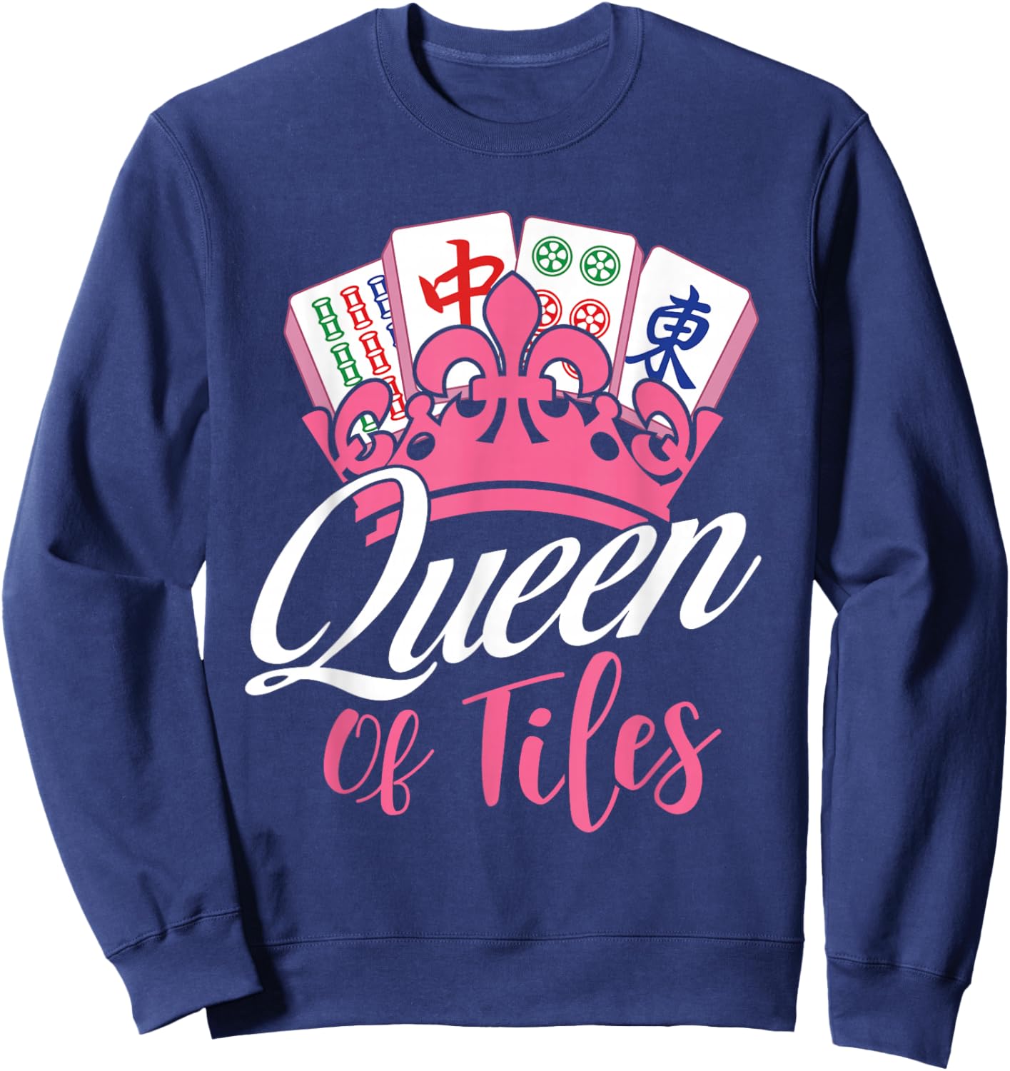 Queen of Tiles - Mahjong Lover Mah Jong Player Sweatshirt - Sweatshirt | Navy