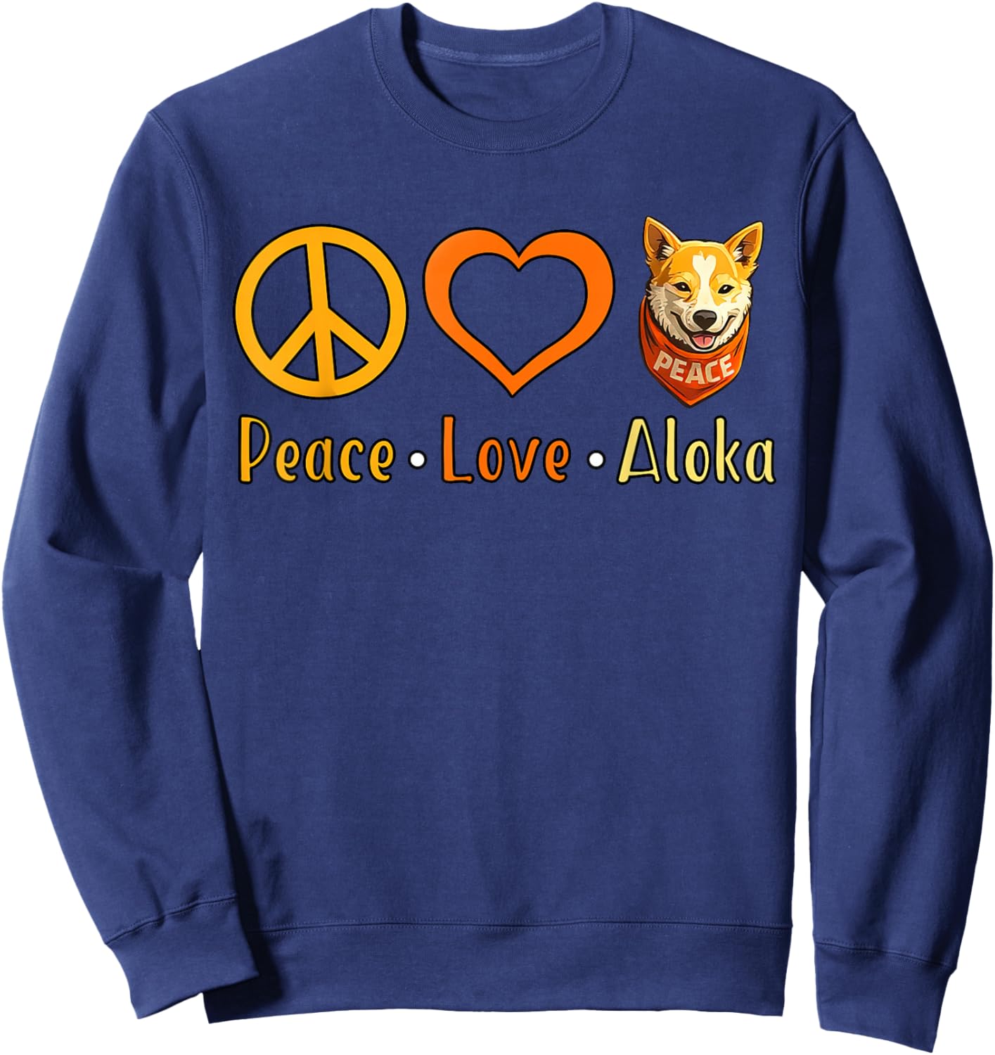 Peace Love Aloka The Peace Dog Women Kids Sweatshirt - Sweatshirt | Navy
