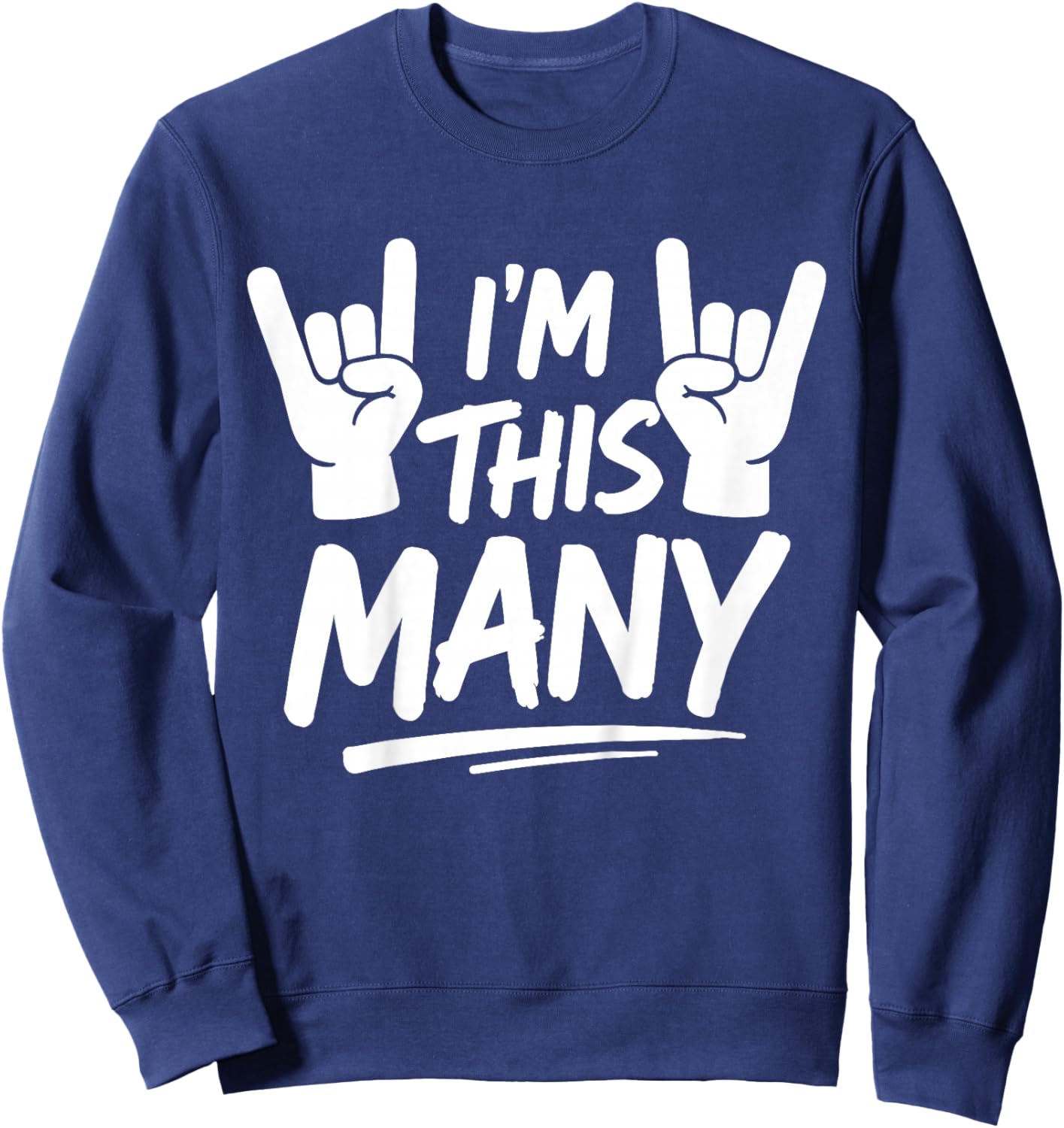 Kids I'm This Many Rock Hand Kids 4th Birthday Party 4 Years Old Sweatshirt - Sweatshirt | Navy