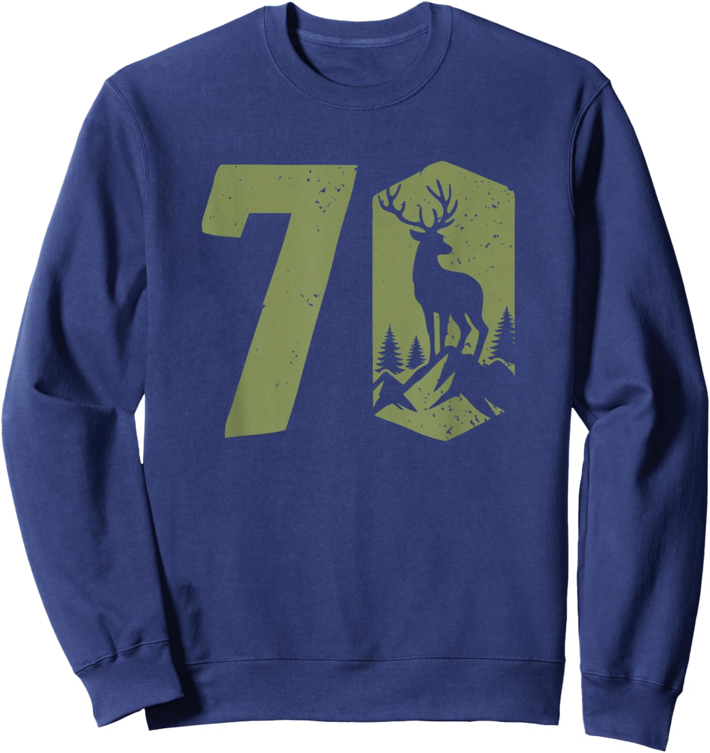 Hunter 70th Birthday Hunt Anniversary Deer Hunting Sweatshirt - Sweatshirt | Navy