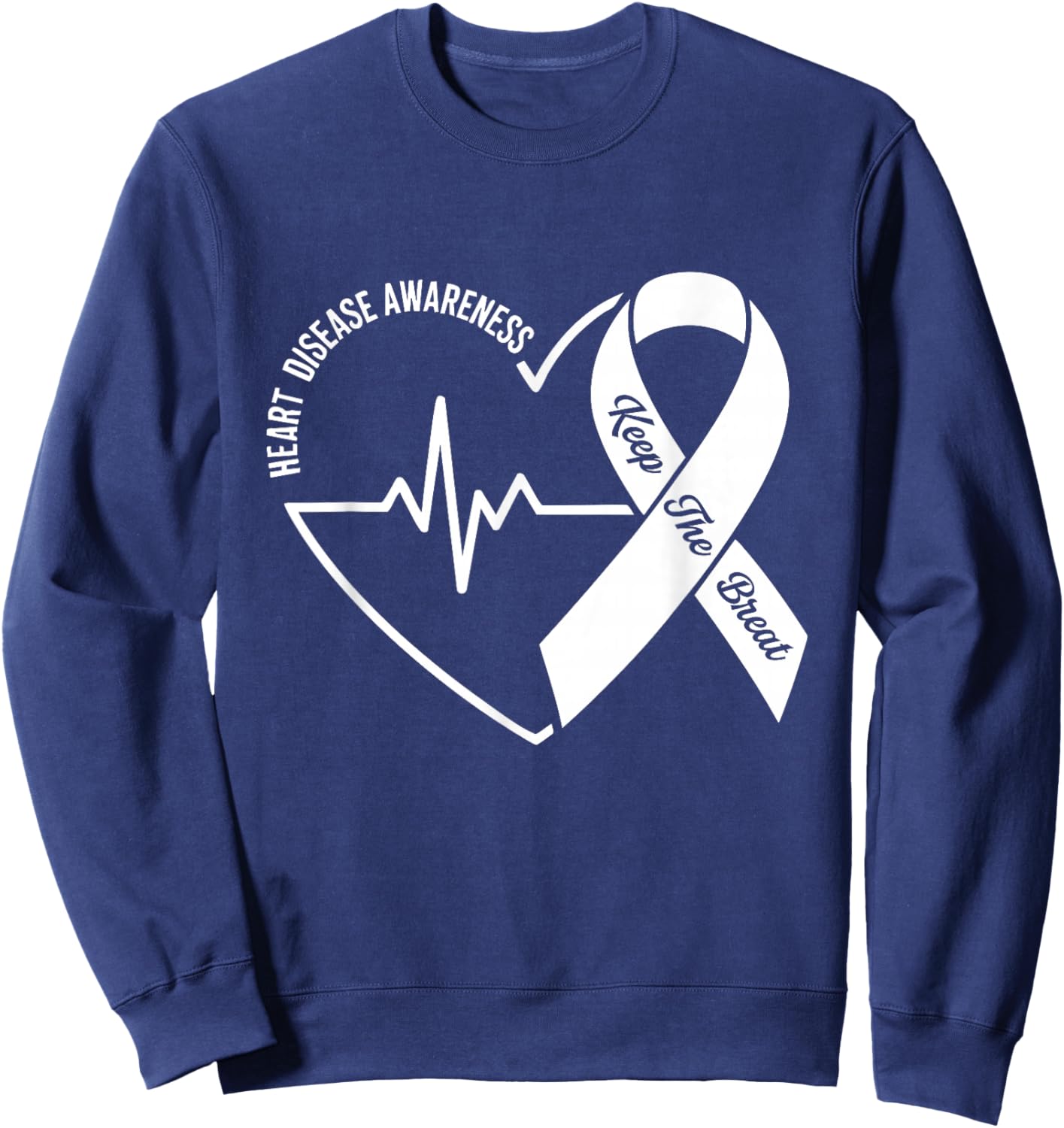 Wear Red Heart Disease Awareness Red Heart Health Sweatshirt - Sweatshirt | Navy