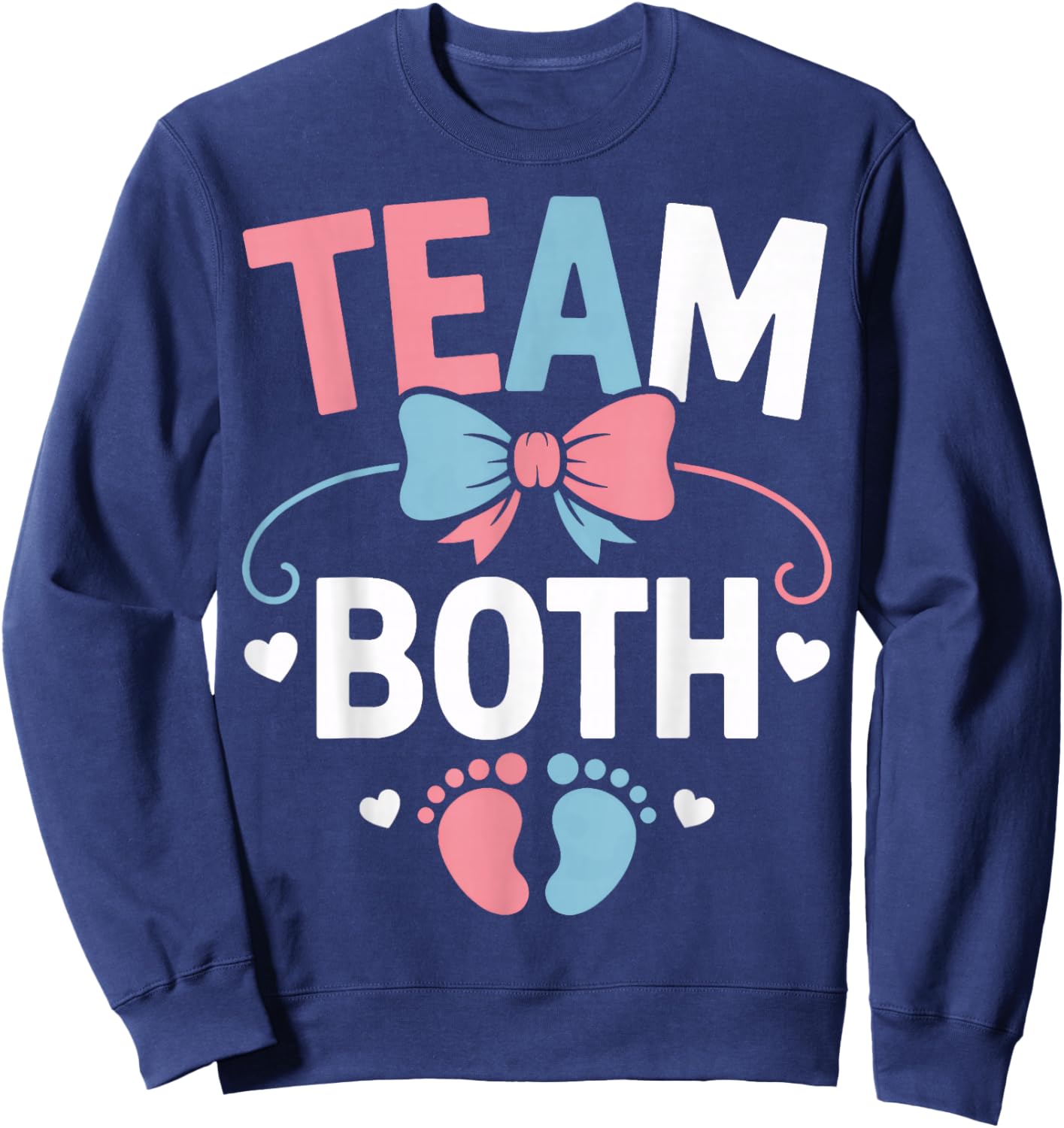 Gender Reveal Team Both Fun Family Pregnancy Reveal Party Sweatshirt - Sweatshirt | Navy