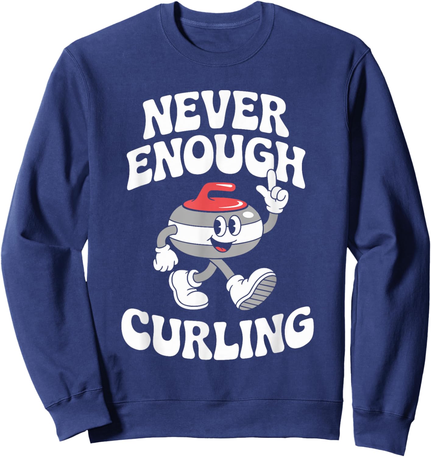 Funny Curling Retro Sweatshirt - Sweatshirt | Navy