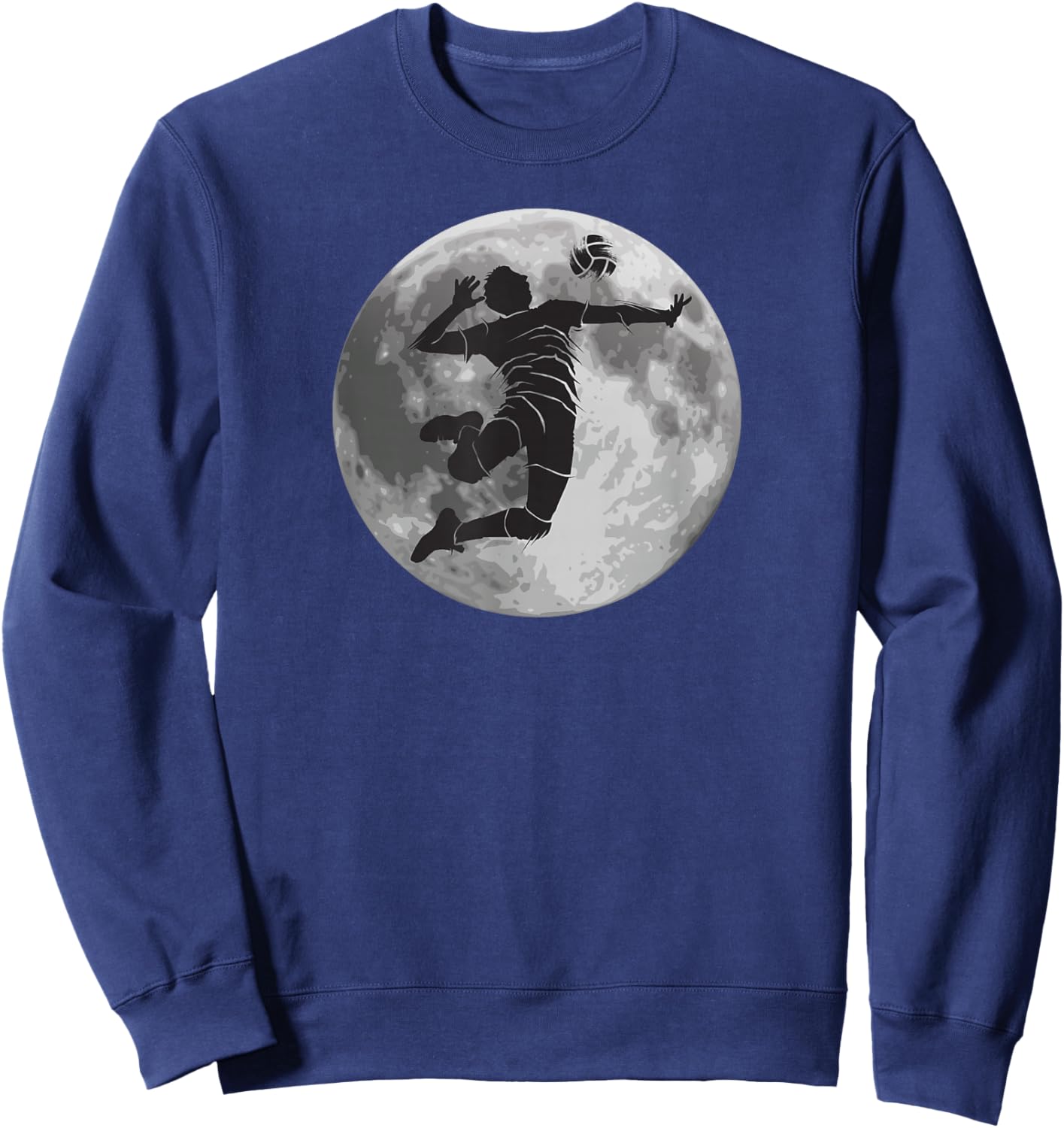 Volleyball Player Coach Fan Volley-Ball Child Man Moon Sweatshirt - Sweatshirt | Navy