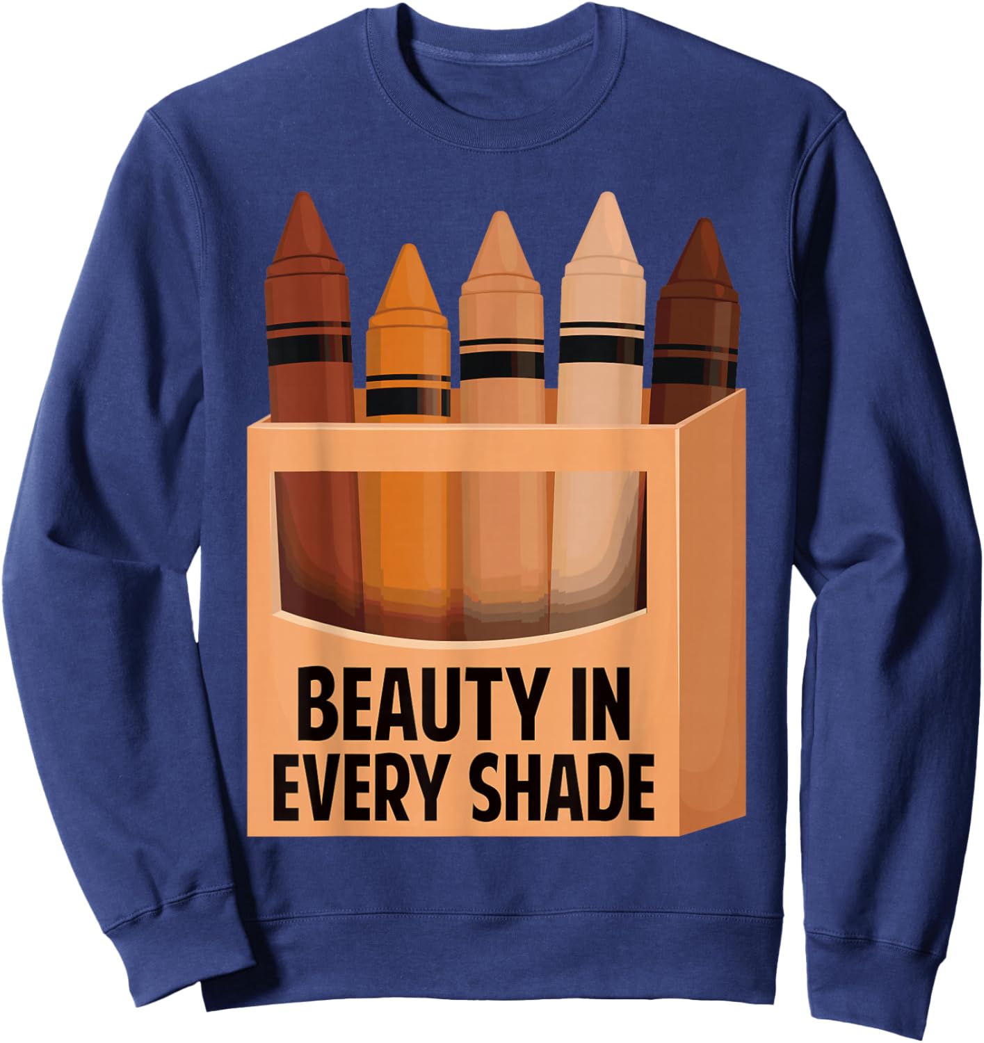 Beauty in Every Shade Melanin Black History Month Afro Women Sweatshirt - Sweatshirt | Navy