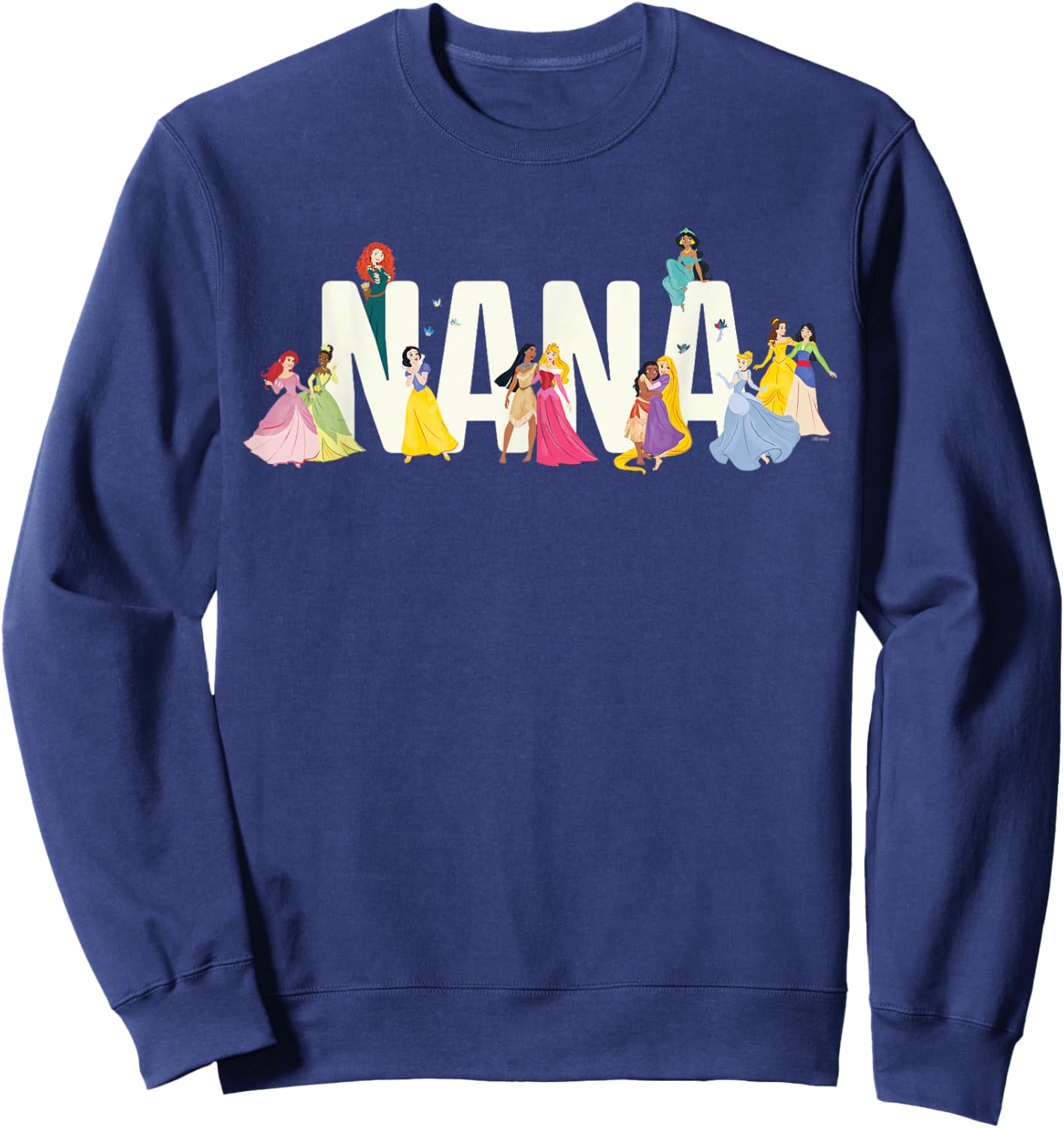 Disney Princess Squad Nana Family Trip Vacation Reunion Sweatshirt - Sweatshirt | Navy