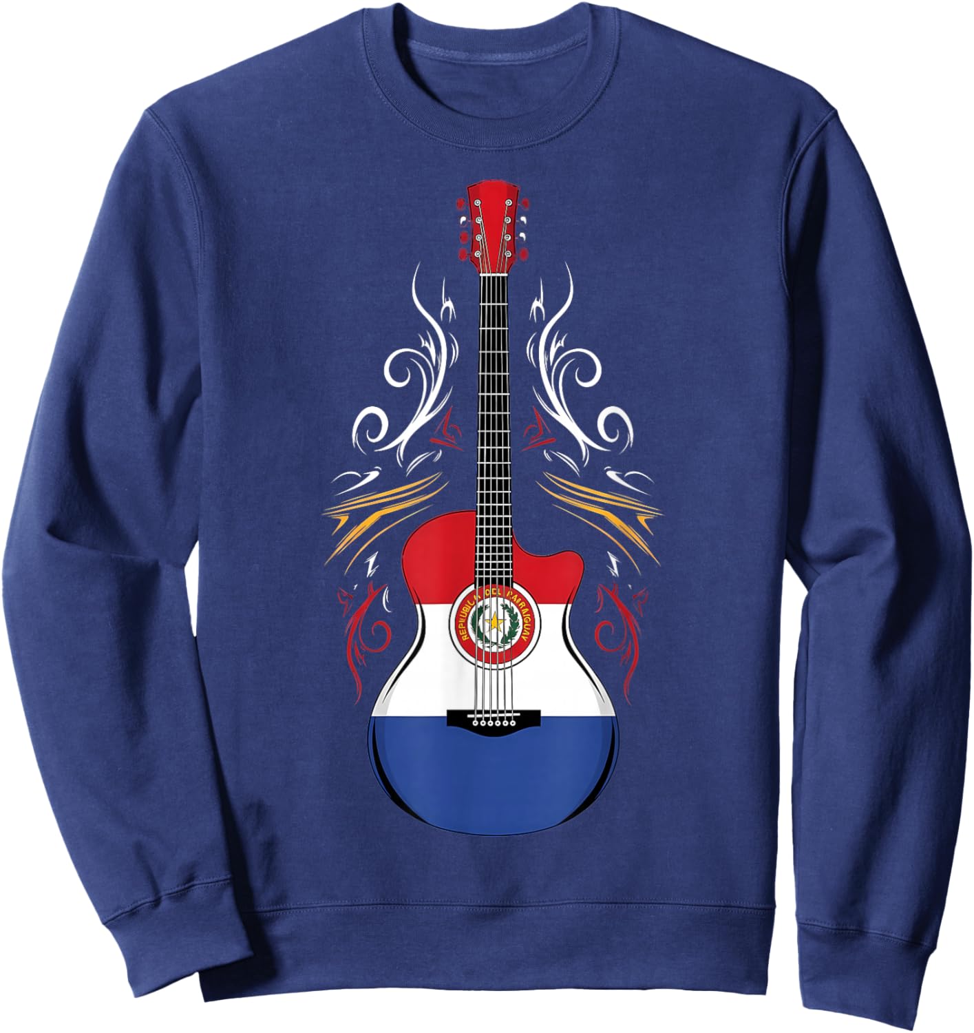 Paraguay Roots Guitar Paraguayan Flag Sweatshirt - Sweatshirt | Navy