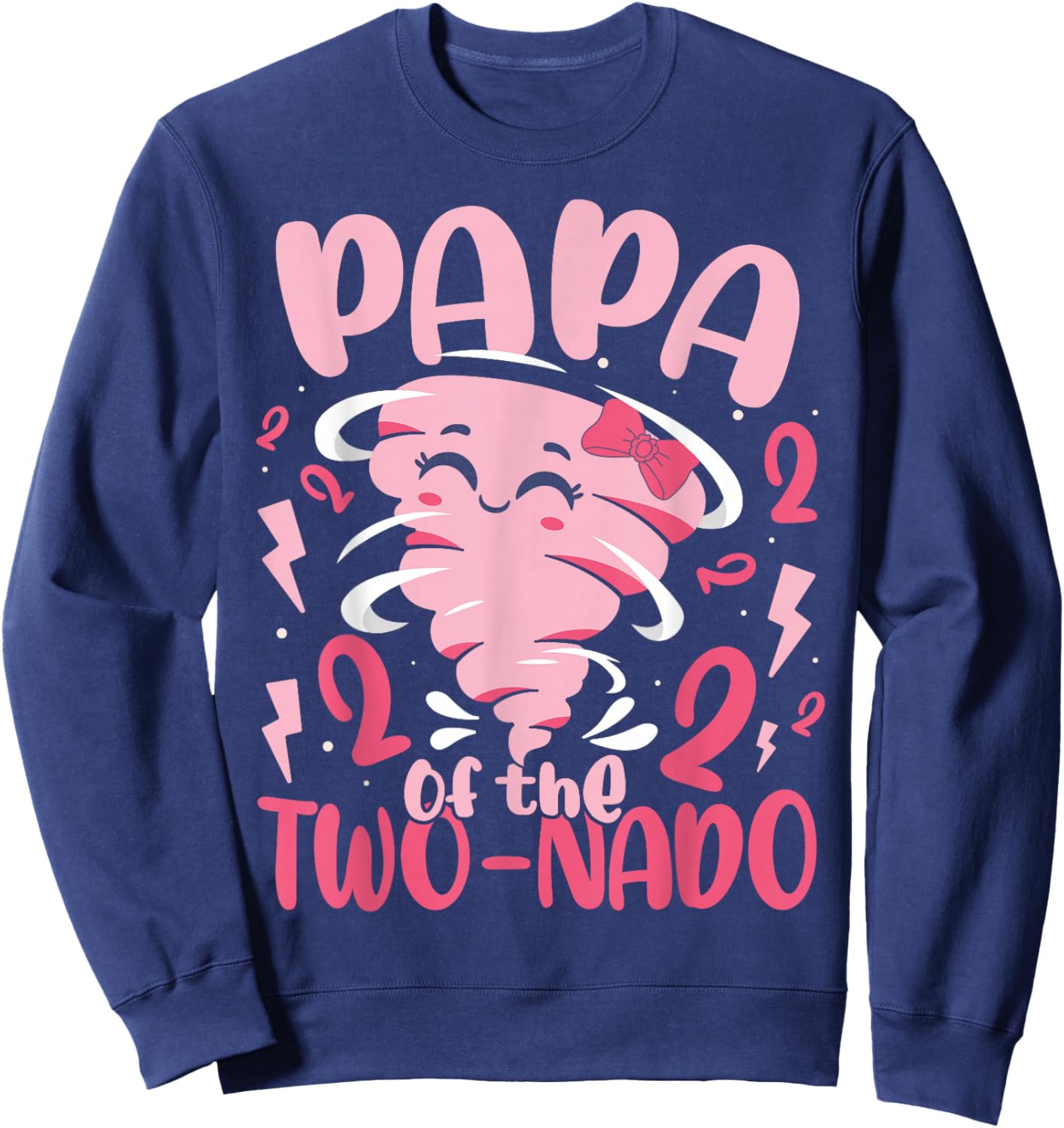 Papa of The Two-nado Tornado Themed 2nd Birthday Party Kids Sweatshirt - Sweatshirt | Navy