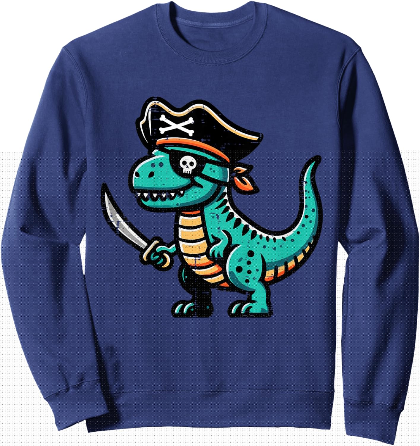 Kids Pirate Dinosaur Trex Sword Cute Costume Boys Kids Toddler Sweatshirt - Sweatshirt | Navy