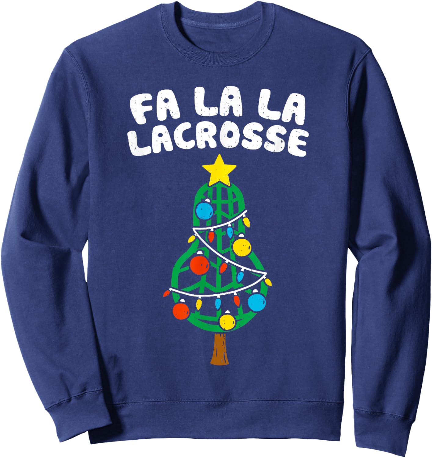 Funny FA La Lacrosse Christmas Lax Player Goalie Team Sport Sweatshirt - Sweatshirt | Navy