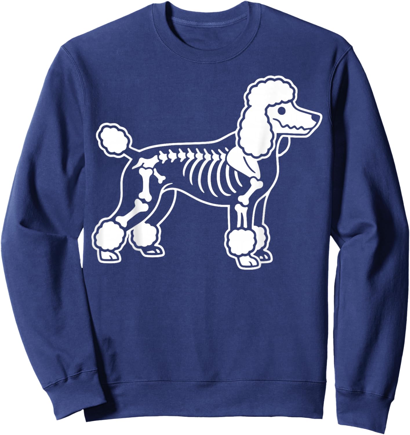 Poodle Skeleton Halloween Cute Sweatshirt - Sweatshirt | Navy