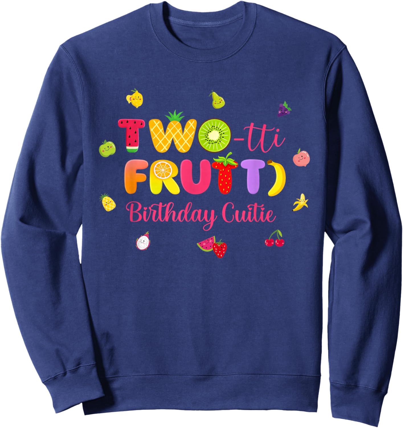 Twotti Fruity Birthday Decorations 2nd Birthday Outfit Girl Sweatshirt - Sweatshirt | Navy