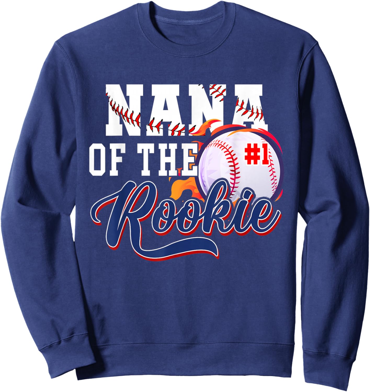 Nana Rookie of Year 1st Birthday Baseball Theme Matching Sweatshirt - Sweatshirt | Navy