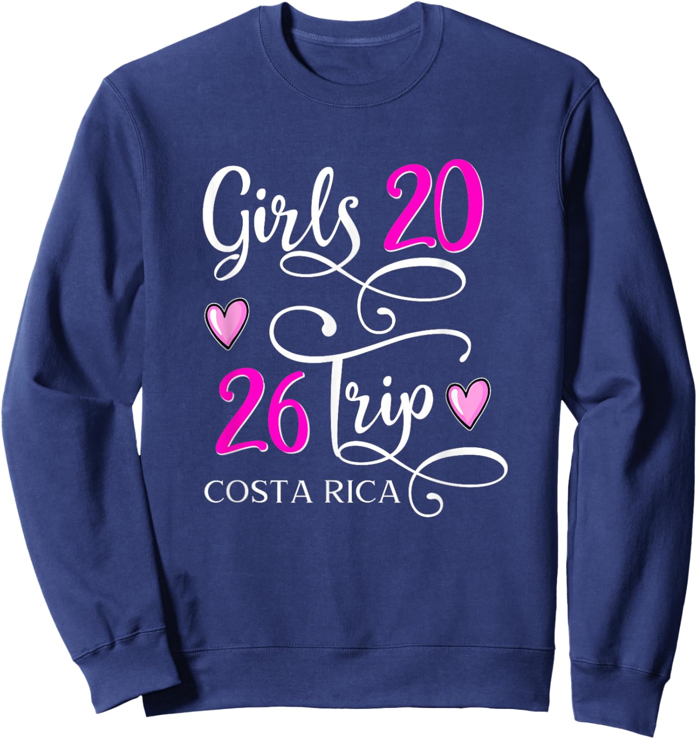 Girls Trip 2026 Costa Rica Vacation Beach Group Matching Sweatshirt - Sweatshirt | Navy