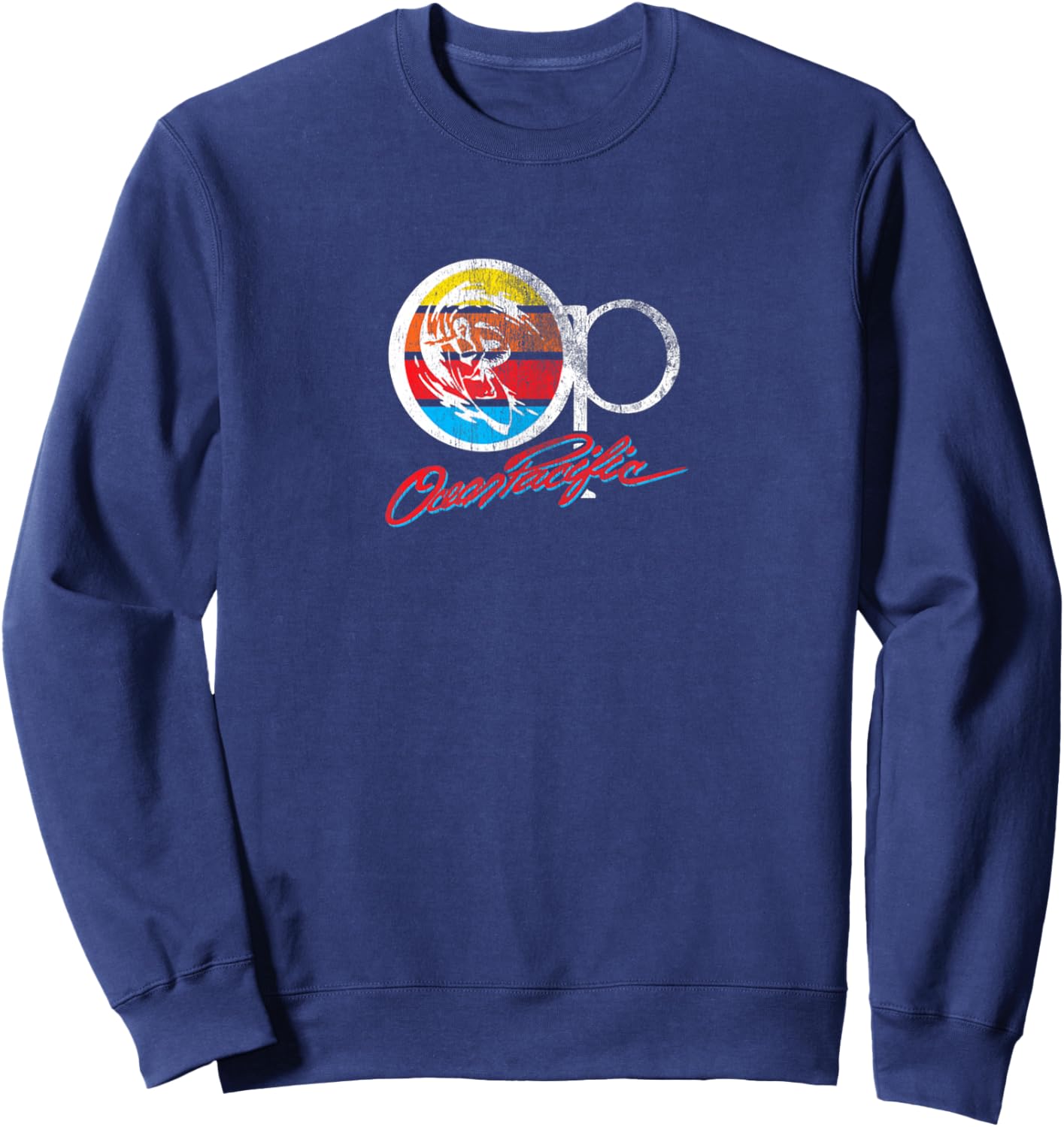 Op Ocean Vintage Pacific Ocean Beach Sun Palm Trees Retro Sweatshirt - Sweatshirt | Navy