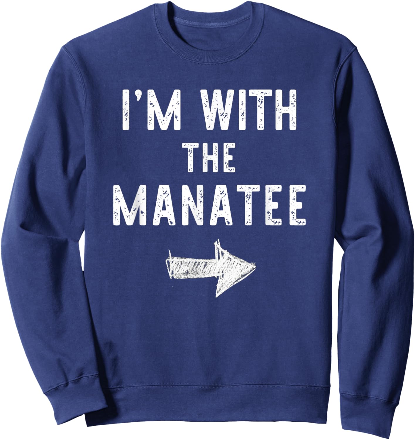I’m with The Manatee Funny Halloween Couple Costume Sweatshirt - Sweatshirt | Navy