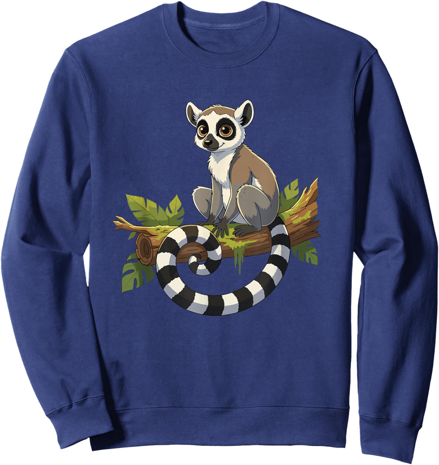 Cute Ring Tailed Lemur Jungle Madagascar Animal Sweatshirt - Sweatshirt | Navy