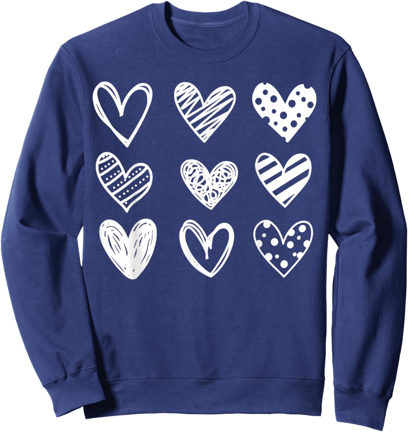 Couple Heart Valentines Day Shirt Women Kids Sweatshirt - Sweatshirt | Navy