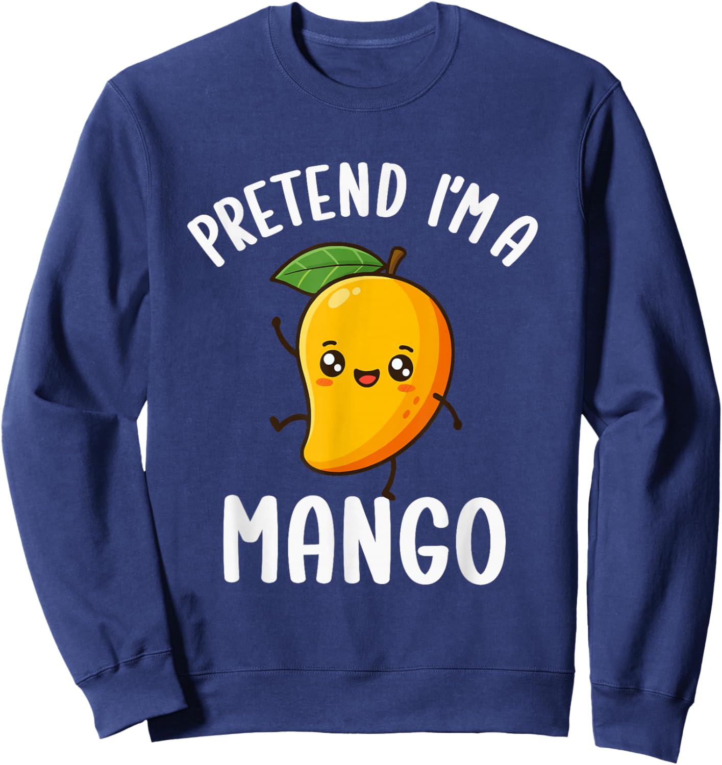 Pretend I'm A Mango Fruit Kids Funny Mango Halloween Costume Sweatshirt - Sweatshirt | Navy
