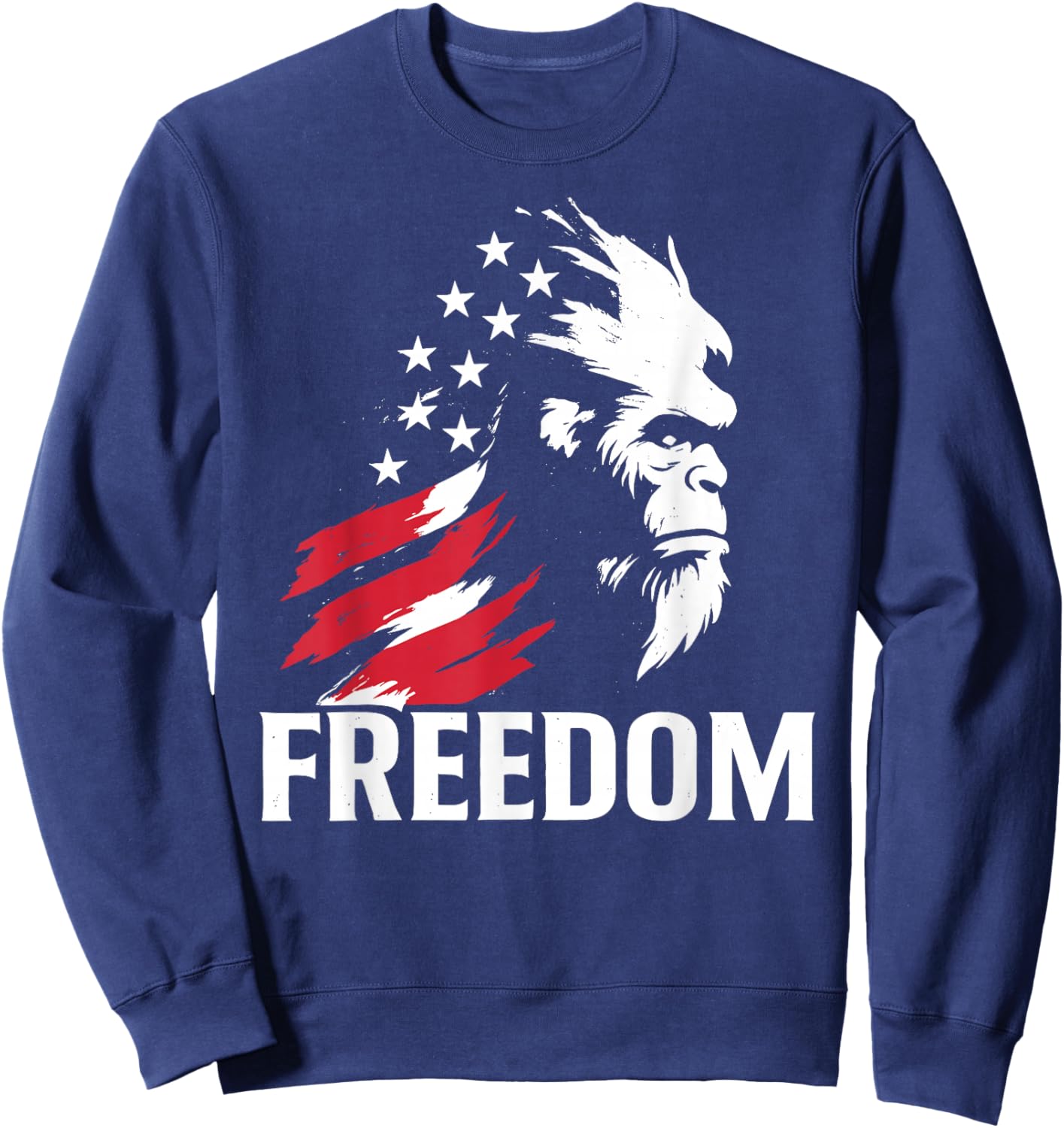 Vintage American Flag Bigfoot Freedom Sweatshirt - Sweatshirt | Navy
