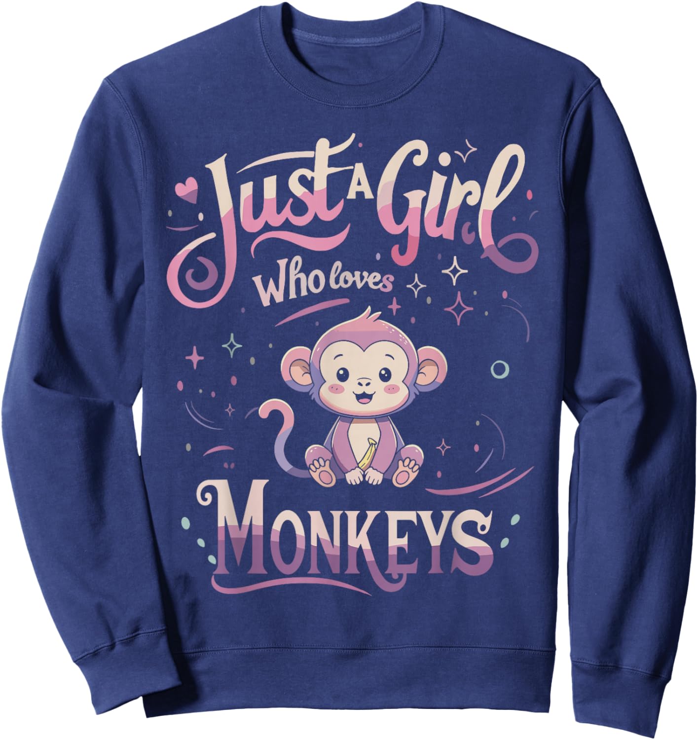 Monkey Shirt Cute Men Women Sweatshirt - Sweatshirt | Navy