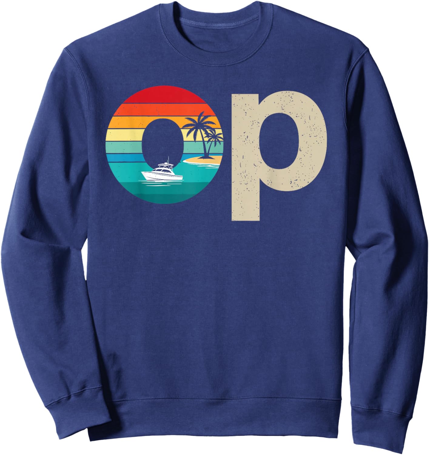 Op Ocean Vintage Pacific Ocean Beach Sun Palm Trees Retro Sweatshirt - Sweatshirt | Navy
